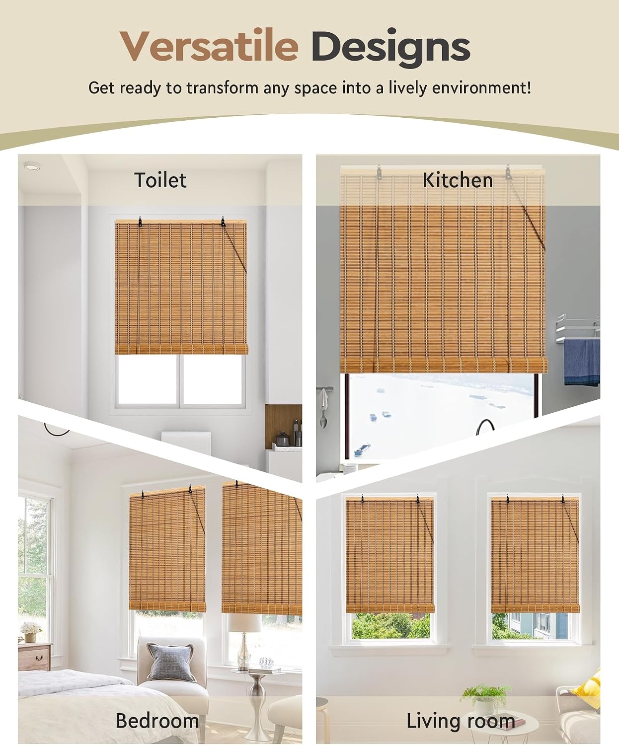 Bambus-Rollo im Retro-Stil 110x160 cm Braun - bis zu 65% Rabatt