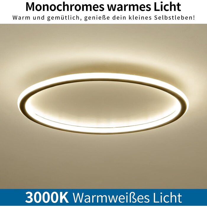 Moderne LED-Deckenleuchte 60cm, Warmweiß, Ultraflach - bis zu 35,3% Rabatt