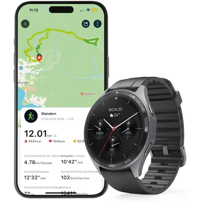 AMOLED Smartwatch mit GPS & 110 Sportmodi - Jetzt bis zu 39,7% günstiger