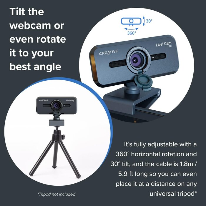 2K QHD Webcam mit Zoom & Mikrofon - jetzt bis zu 64% günstiger!