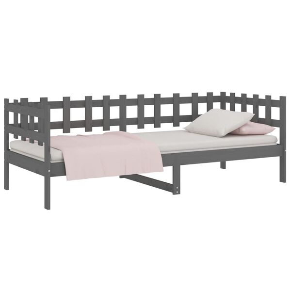 Tagesbett 90x200 cm aus Kiefernholz Grau - Jetzt bis zu 40% günstiger