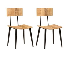 Vidaxl Esszimmerstühle 2er Set aus Mangoholz & Eisen - jetzt bis zu 47% günstiger