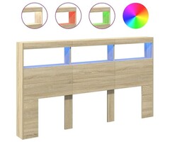 Vidaxl Bett-Kopfteil mit LED-Beleuchtung, Sonoma-Eiche, 180 cm - bis zu 46% sparen