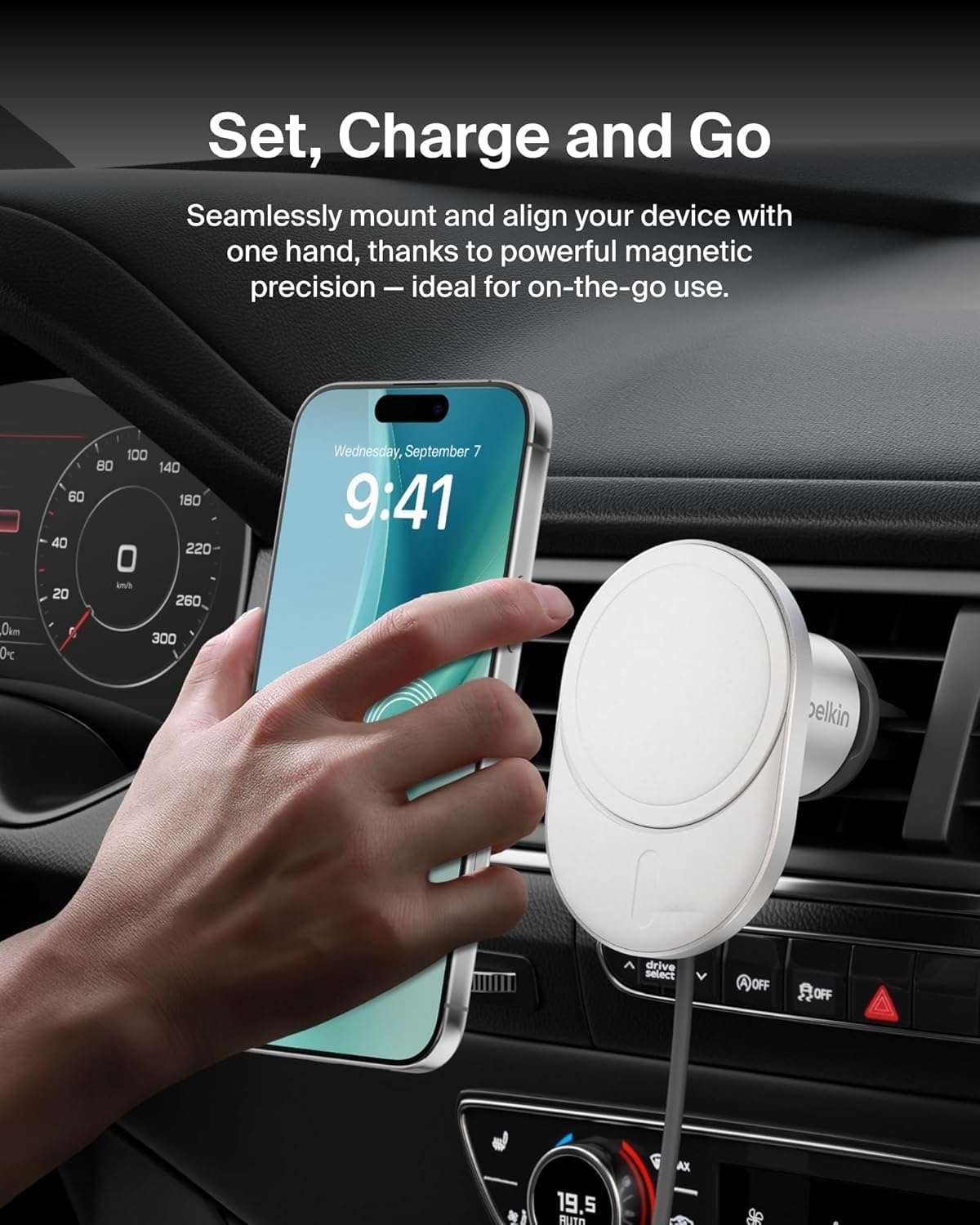 Qi2 Magnetisches Auto-Ladegerät 15W für iPhone 12-16 - Outlet bis zu 34% sparen