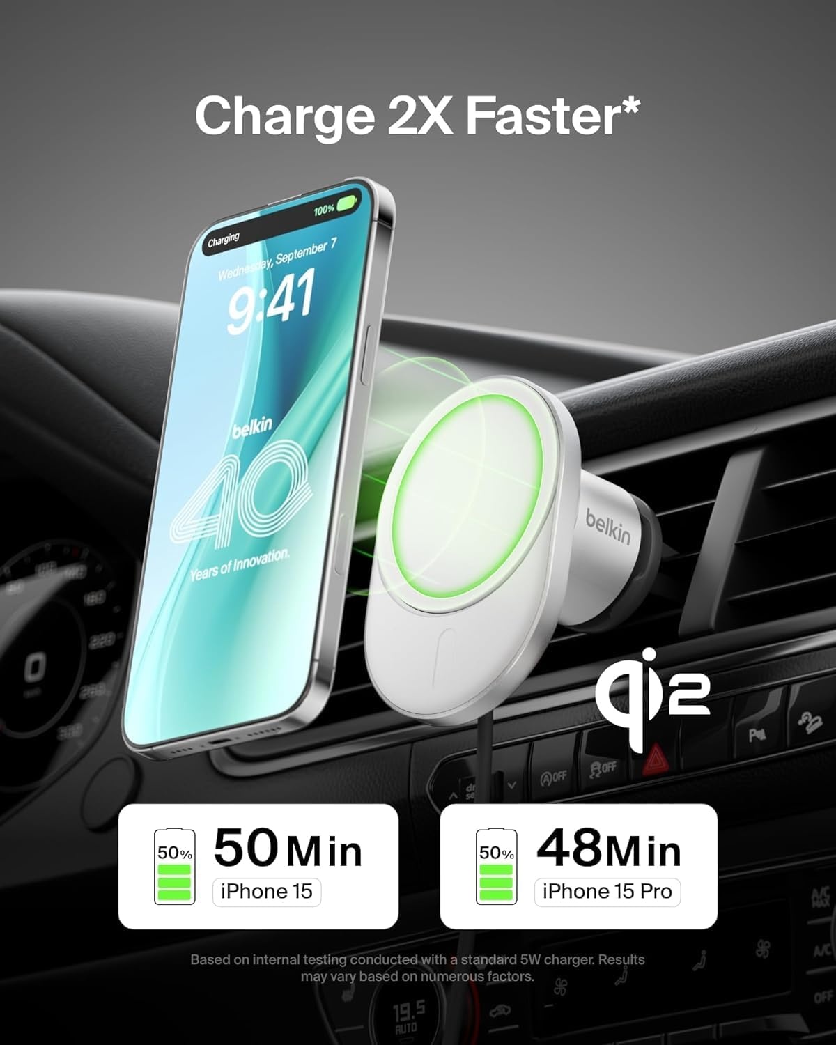 Qi2 Magnetisches Auto-Ladegerät 15W für iPhone 12-16 - Outlet bis zu 34% sparen
