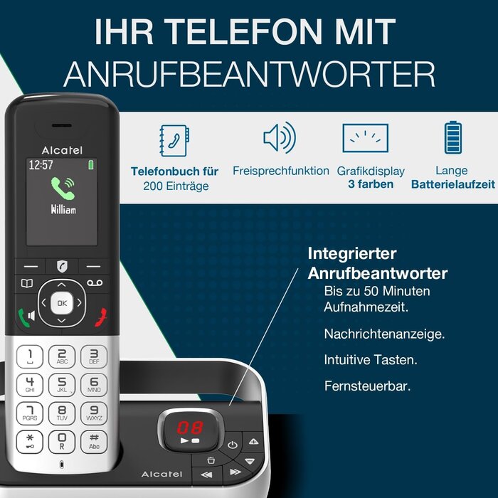 Schnurloses Festnetztelefon mit AB - jetzt bis zu 38,8% günstiger sichern