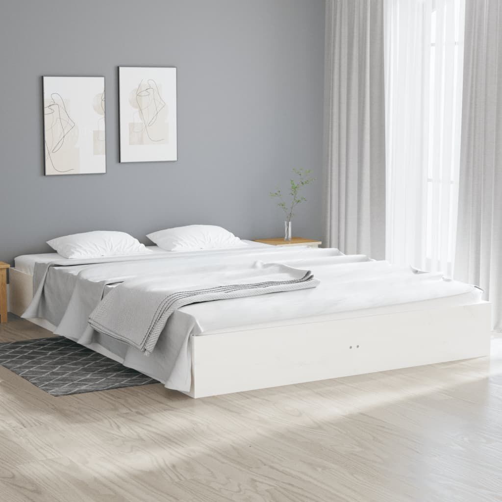 Bettgestell Massivholz Kiefer Weiß 180x200 cm - bis zu 40,5% Rabatt