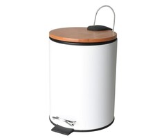 Viking Choice Tretmülleimer 3 Liter Stahl/Bambus - Modernes Design - bis zu 39% Rabatt