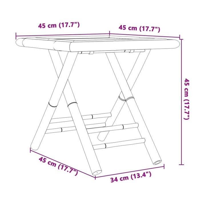 Klappbarer Bambus-Gartentisch 45x45cm - Jetzt bis zu 38,2% sparen!