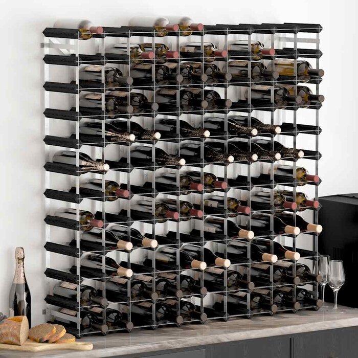 Großes Weinregal Kiefernholz für 120 Flaschen - Schwarz - bis zu 40,8% Rabatt
