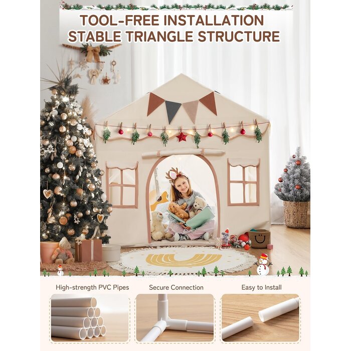 Kinderspielzelt & Betthimmel 2-in-1, Beige - bis zu 39,2% Rabatt