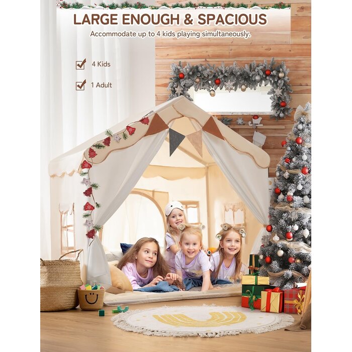 Kinderspielzelt & Betthimmel 2-in-1, Beige - bis zu 39,2% Rabatt