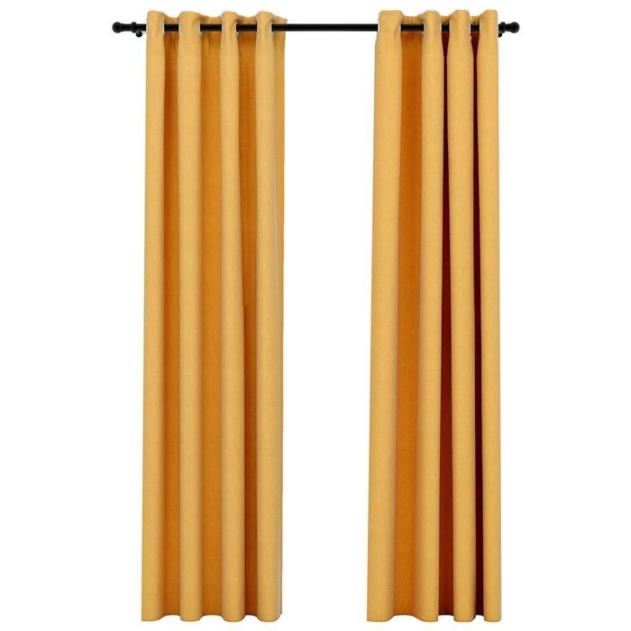 Verdunkelungsvorhänge Leinenoptik 140x245cm Gelb 2er-Set - bis zu 38% Rabatt