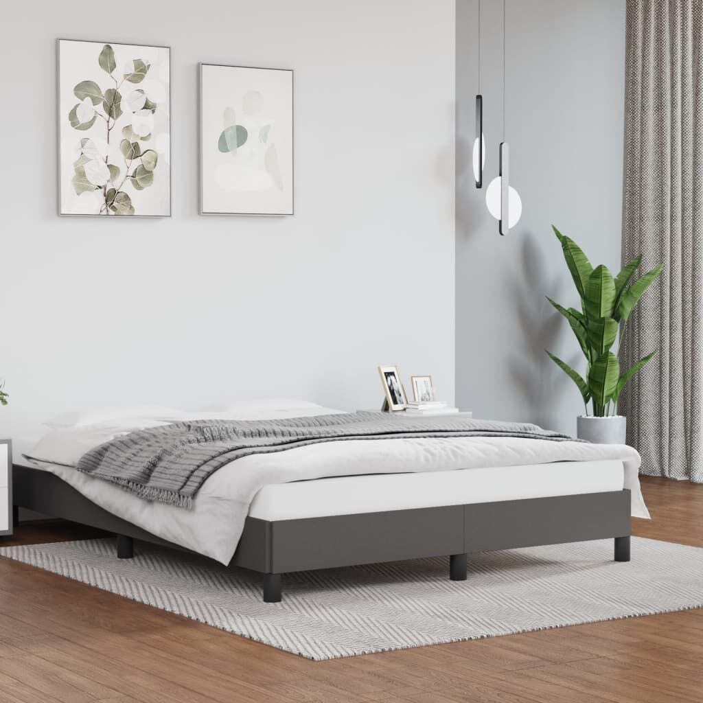 Stilvolles Bettgestell Grau 140x190 cm - Jetzt bis zu 40,1 % Rabatt
