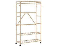 Vidaxl Mobiler Bambus-Kleiderständer mit Ablagen - 110x40x180 cm - bis zu 45% sparen