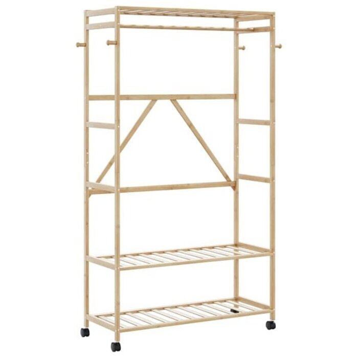Mobiler Kleiderständer Bambus, 110x40x180 cm - Jetzt bis zu 39,4% Rabatt!