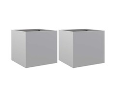 Vidaxl 2er Set Pflanzkübel aus verzinktem Stahl, 32x30x29 cm - bis zu 44% Rabatt
