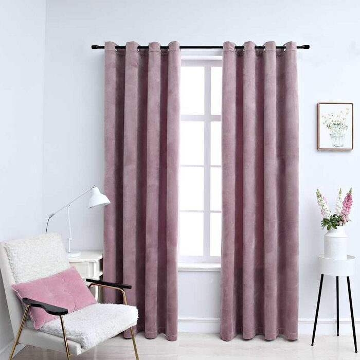 Samt-Verdunkelungsvorhänge Altrosa, 140x175cm, 2er-Set - bis zu 36,8% Rabatt