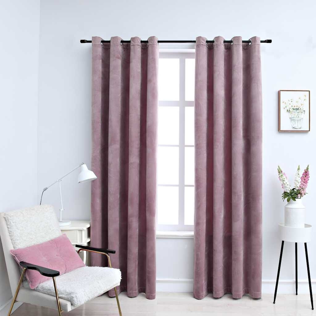 Samt-Verdunkelungsvorhänge Altrosa, 140x175cm, 2er-Set - bis zu 36,8% Rabatt