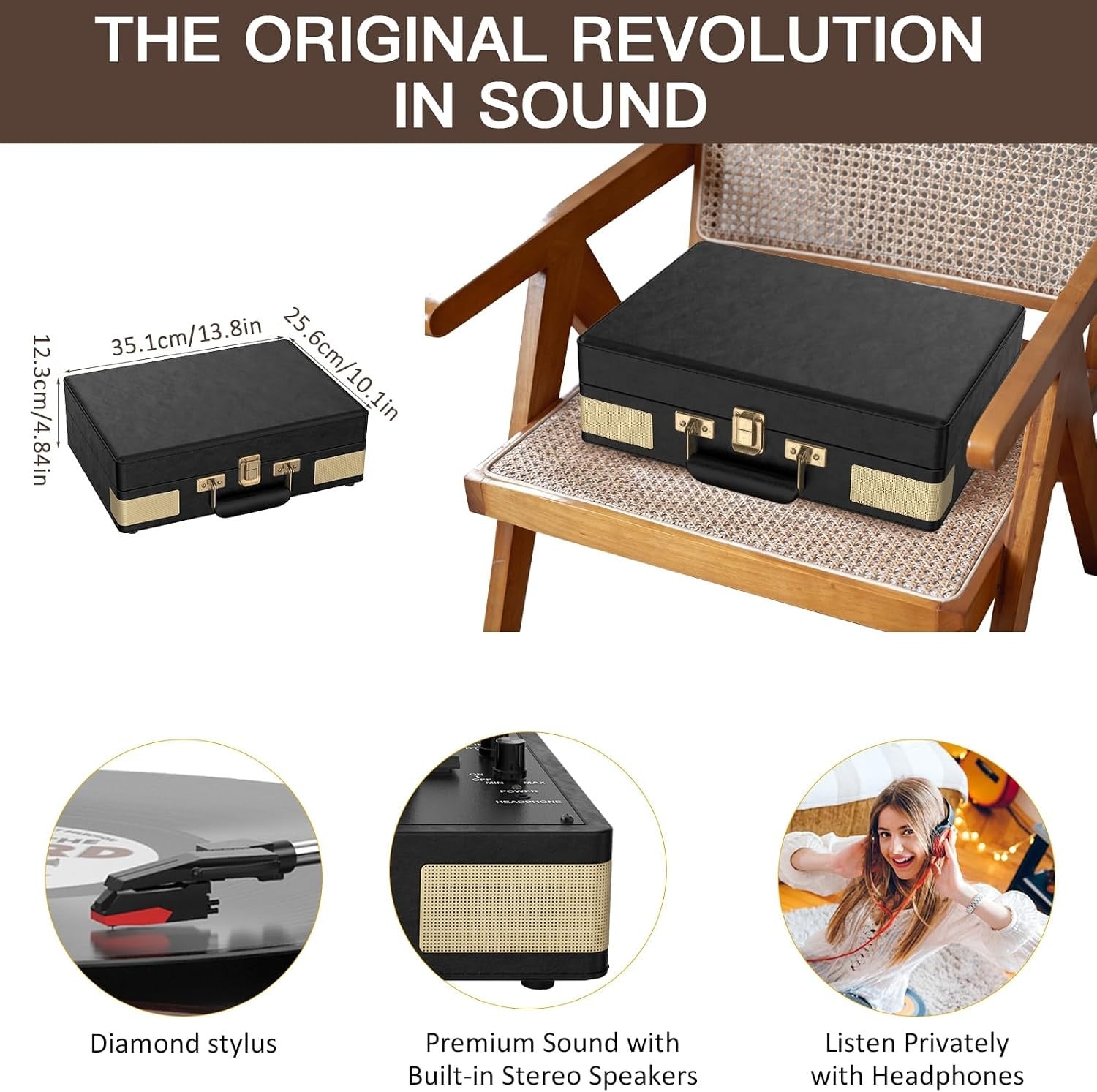Vintage-Plattenspieler im Koffer - Bluetooth, 3 Geschwindigkeiten - bis zu 39% Rabatt