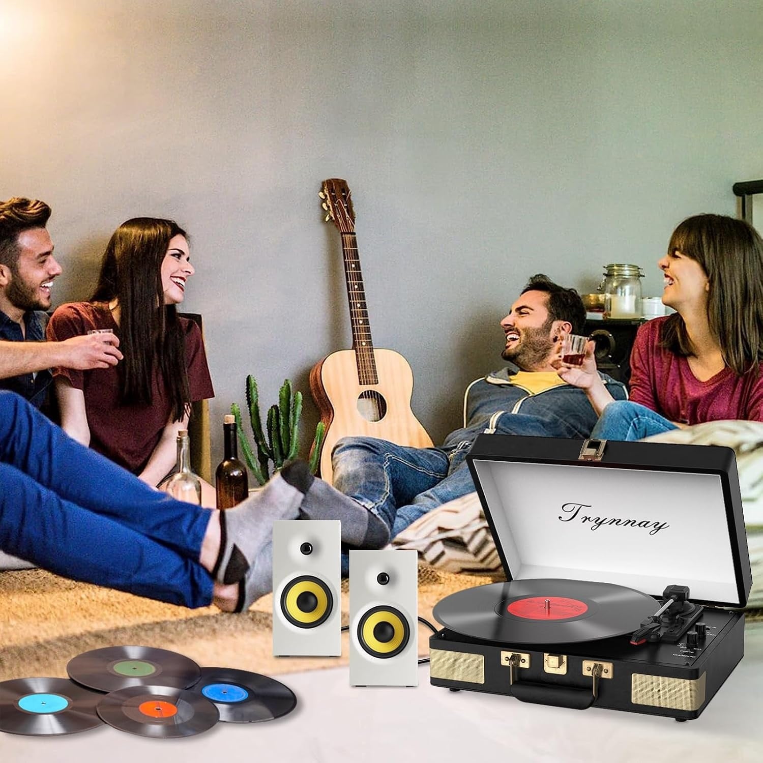 Vintage-Plattenspieler im Koffer - Bluetooth, 3 Geschwindigkeiten - bis zu 39% Rabatt