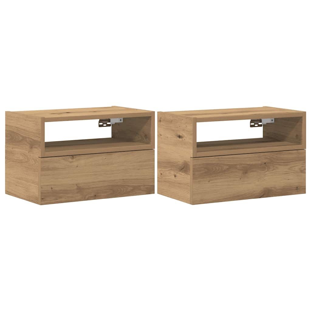 2er-Set Wand-Nachtschrank Artisan-Eiche | Bis zu 39,3% Rabatt im Outlet