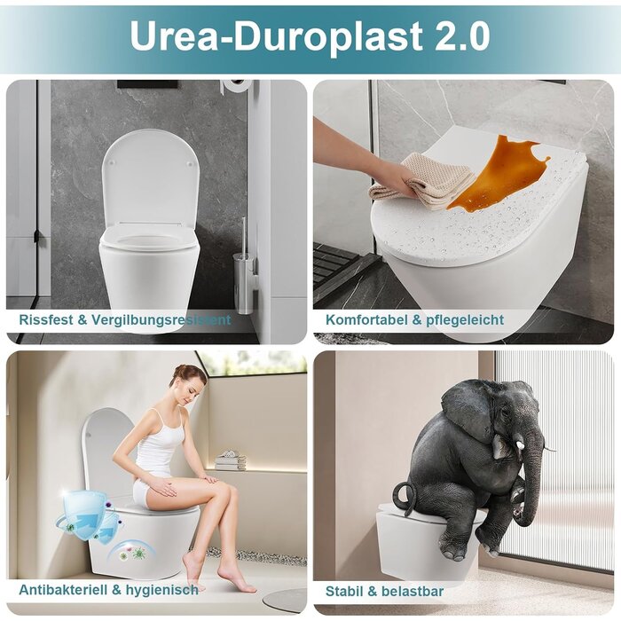 D-Form WC-Sitz aus Duroplast - Absenkautomatik, Quick-Release - bis zu 35% Rabatt