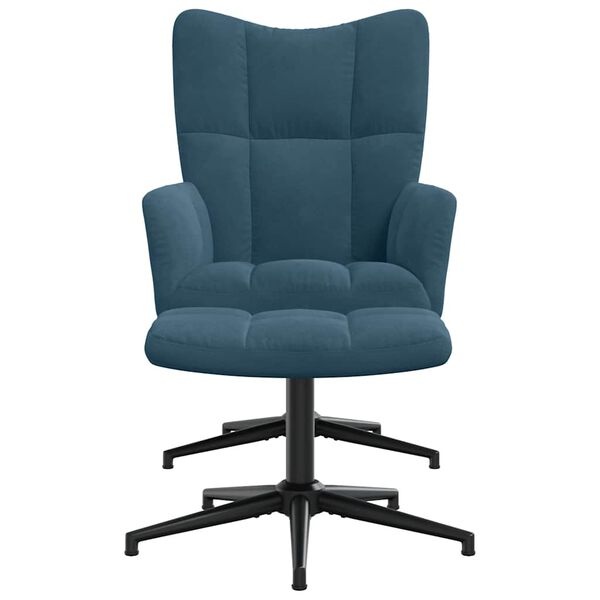Luxuriöser Relax-Sessel mit Fußhocker in Blau - jetzt bis zu 40,3% sparen