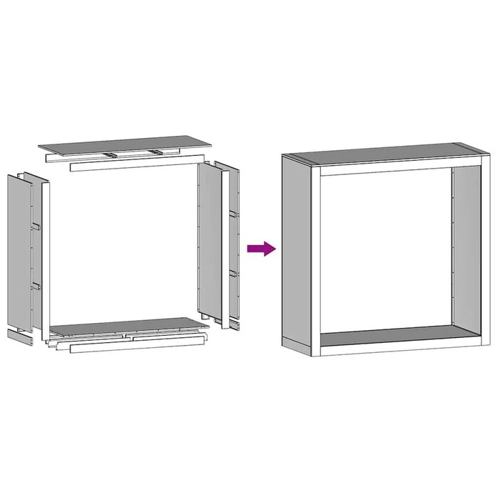 Kaminholzregal aus verzinktem Stahl 100x40x100cm - bis zu 40% sparen