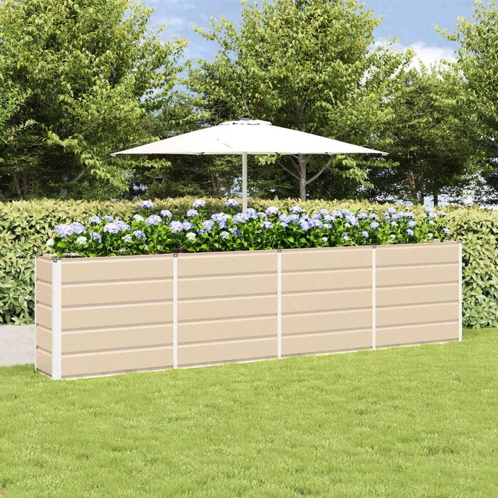Großer Pflanzkübel Stahl Elfenbein 160x40x75 cm - bis zu 40% Rabatt