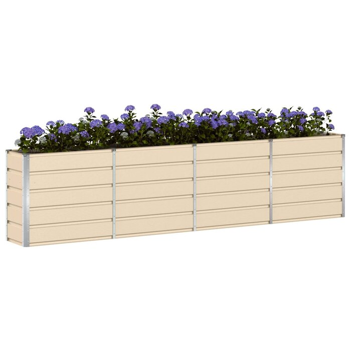 Großer Pflanzkübel Stahl Elfenbein 160x40x75 cm - bis zu 40% Rabatt