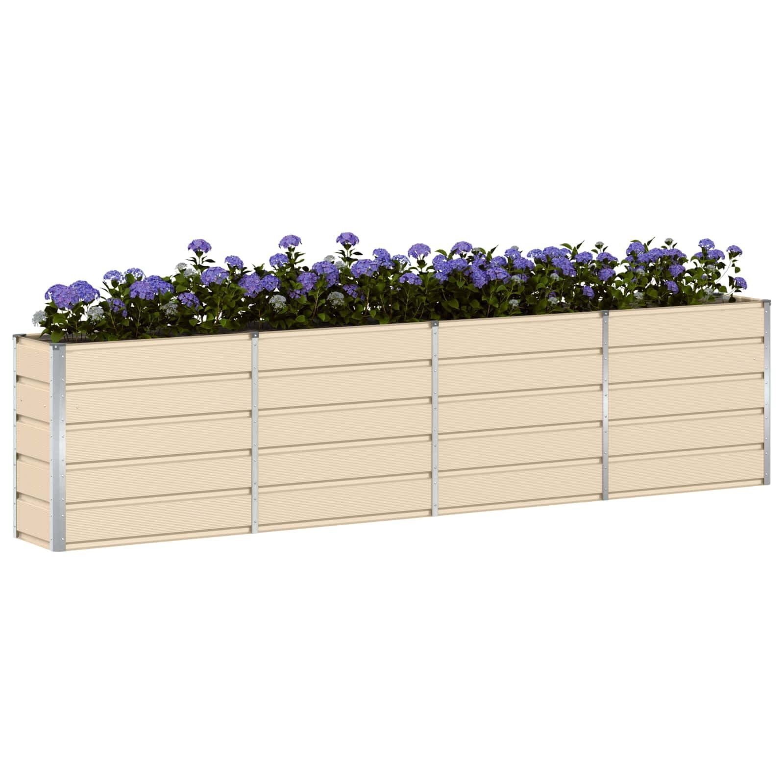 Großer Pflanzkübel Stahl Elfenbein 160x40x75 cm - bis zu 40% Rabatt