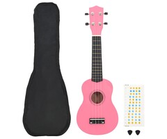 Vidaxl Sopran-Ukulele Set in Rosa für Kinder - Jetzt bis zu 39% Rabatt sichern