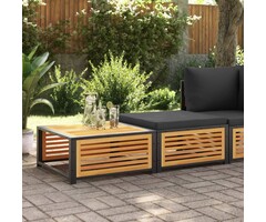Vidaxl Gartentisch mit Hocker aus Akazienholz - Anthrazit - bis zu 41% sparen