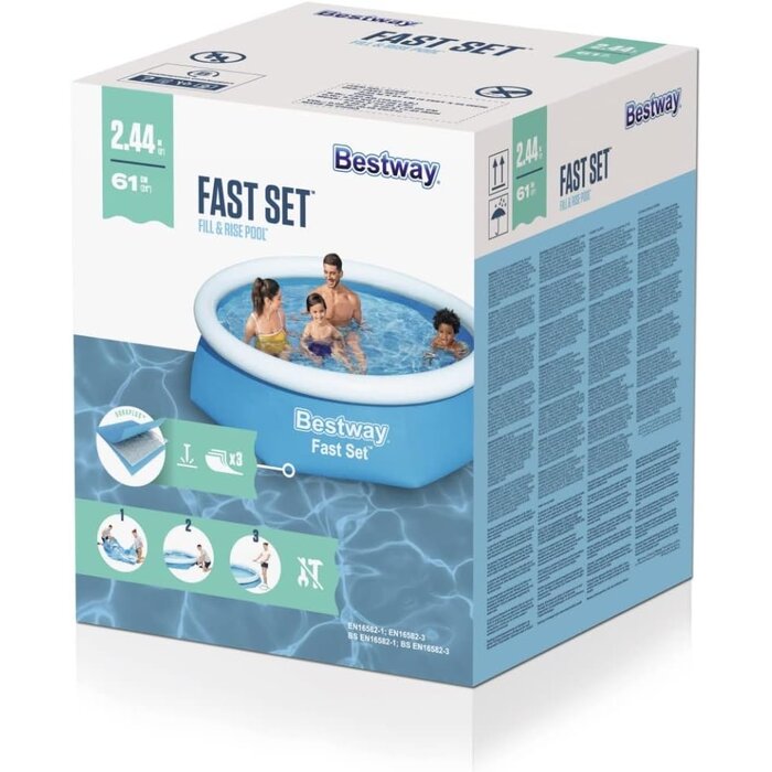 Aufblasbarer Fast Set Pool Ø 244 x 61 cm - Blau - bis zu 34,6% Rabatt