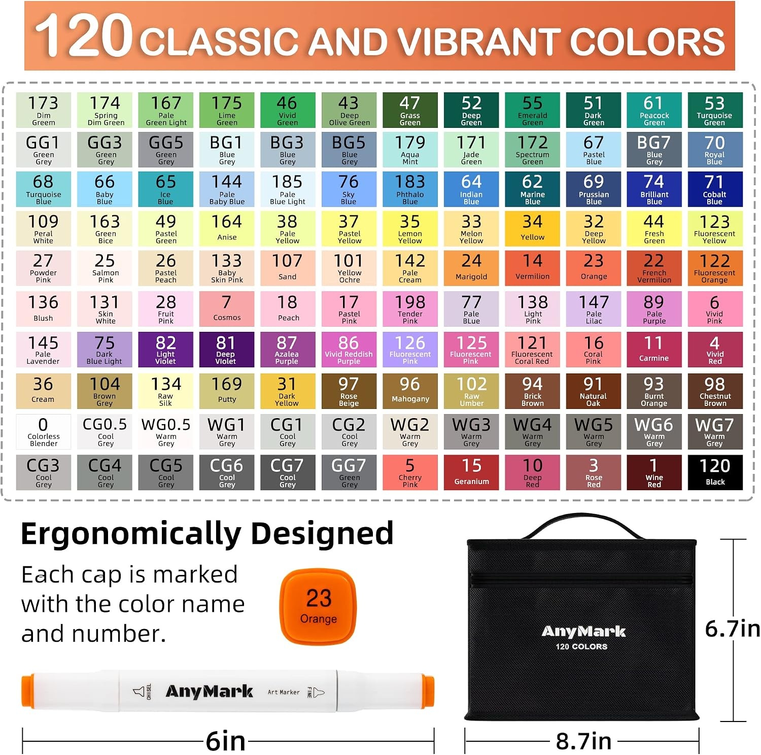 120 Alkoholmarker Set: Profi-Stifte für Kunst & Manga - bis zu 37,3% günstiger