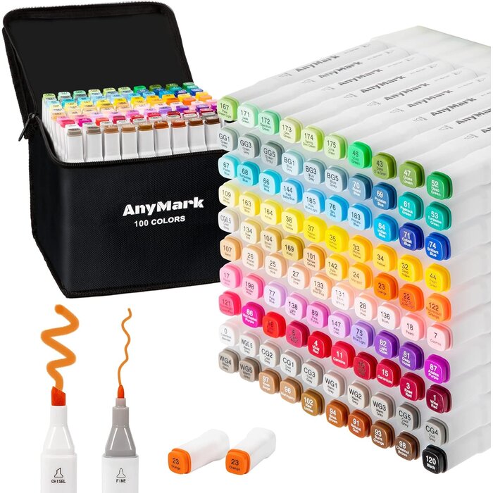 120 Alkoholmarker Set: Profi-Stifte für Kunst & Manga - bis zu 37,3% günstiger