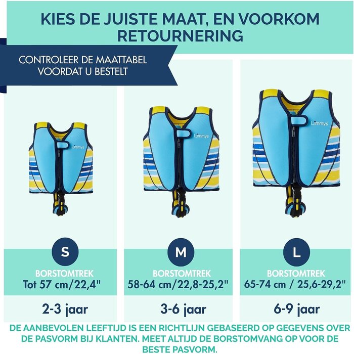 Kinder-Schwimmweste Neopren Gr. M Azurblau - bis zu 38,5% Rabatt