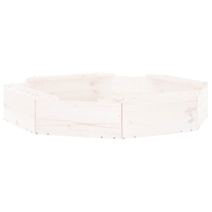 Achteckiger Sandkasten aus Kiefernholz, weiß, 111x111cm - bis zu 38,3% günstiger