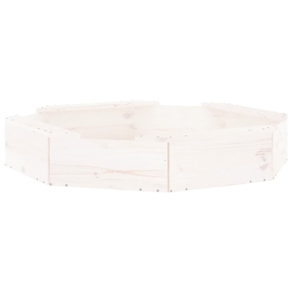 Achteckiger Sandkasten aus Kiefernholz, weiß, 111x111cm - bis zu 38,3% günstiger