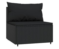 Vidaxl Garten-Mittelsofa Poly-Rattan Schwarz - Modulares Design - bis zu 40% Rabatt