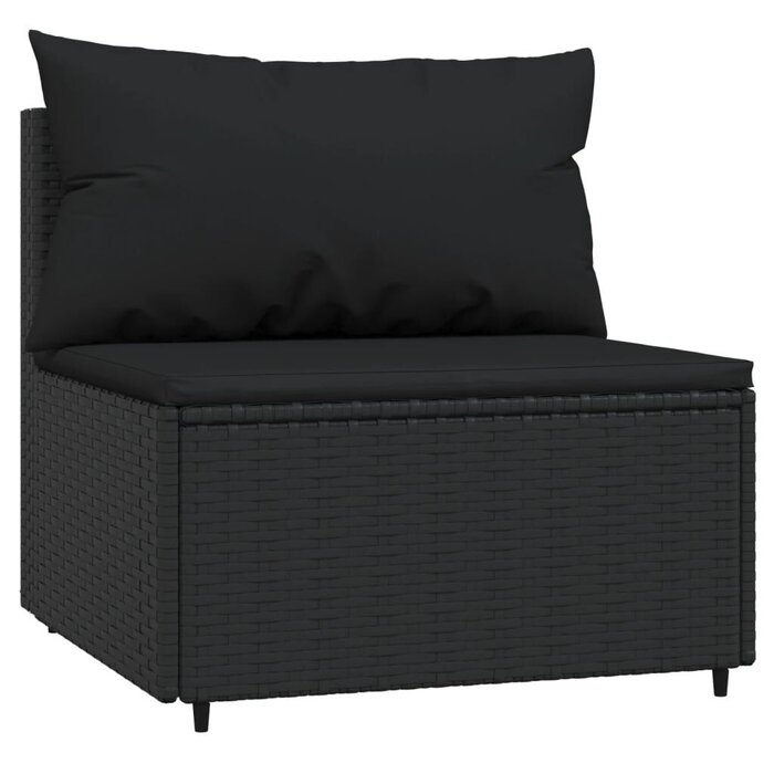 Garten-Mittelsofa Poly-Rattan Schwarz - Modular & bis zu 39,6% Rabatt