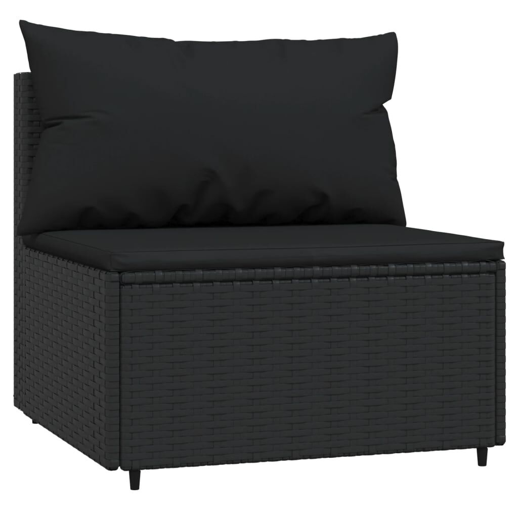 Garten-Mittelsofa Poly-Rattan Schwarz - Modular & bis zu 39,6% Rabatt