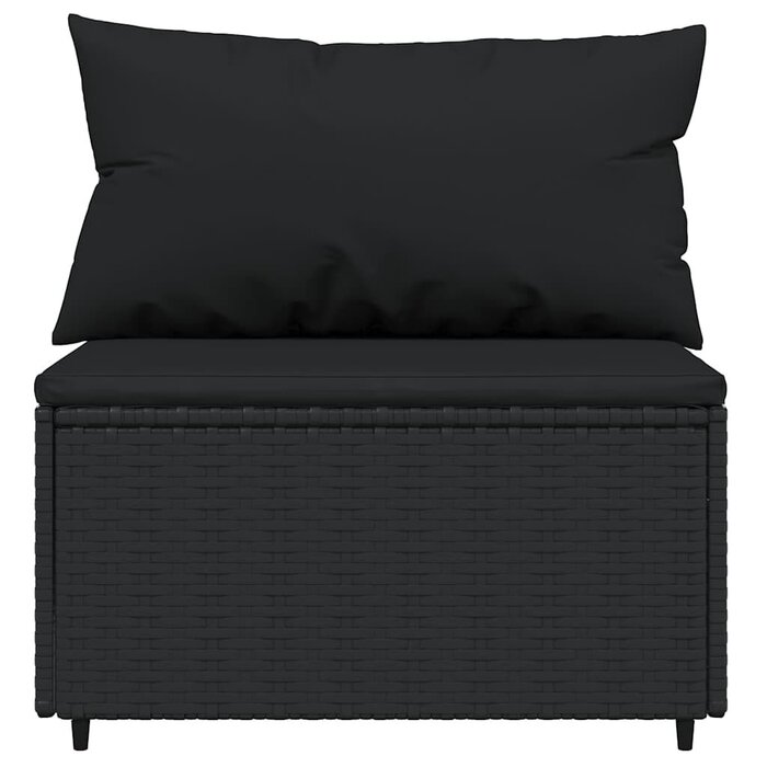Garten-Mittelsofa Poly-Rattan Schwarz - Modular & bis zu 39,6% Rabatt