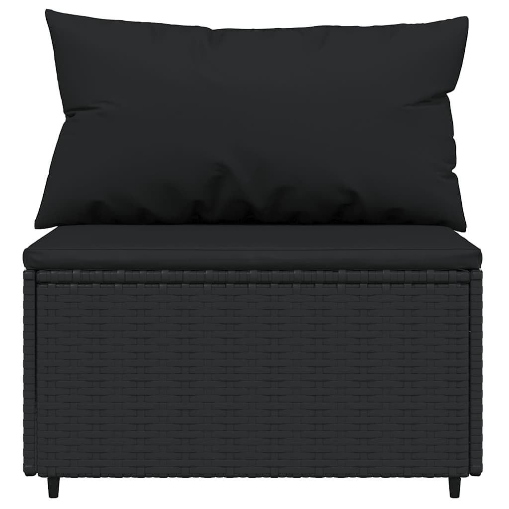 Garten-Mittelsofa Poly-Rattan Schwarz - Modular & bis zu 39,6% Rabatt