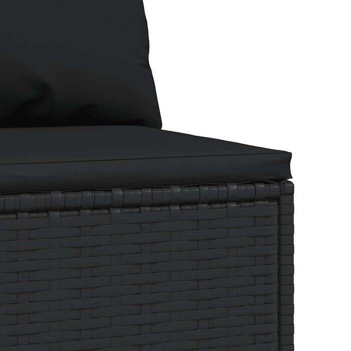 Garten-Mittelsofa Poly-Rattan Schwarz - Modular & bis zu 39,6% Rabatt