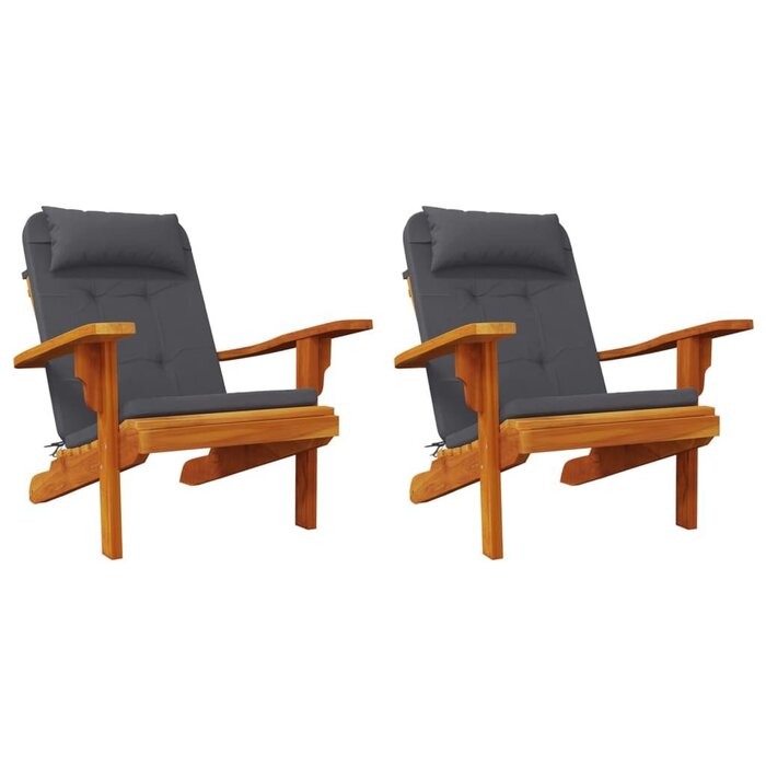 Adirondack Stuhlkissen 2er-Set Anthrazit 126x58cm - bis zu 33,1% Rabatt