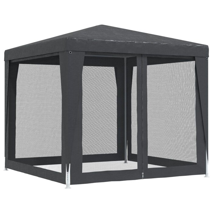 Partyzelt 250 x 250 cm mit Netz-Seitenwänden - Anthrazit - bis zu 33,7% Rabatt