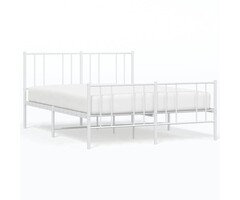 Vidaxl Weißes Metallbett 150x200 cm - Stilvolles Design - Bis zu 46% sparen!