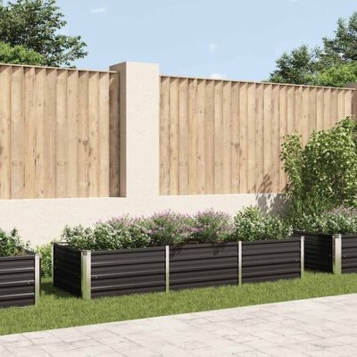 Hochbeet 240x80x45 cm aus Stahl in Anthrazit - bis zu 32,4% günstiger